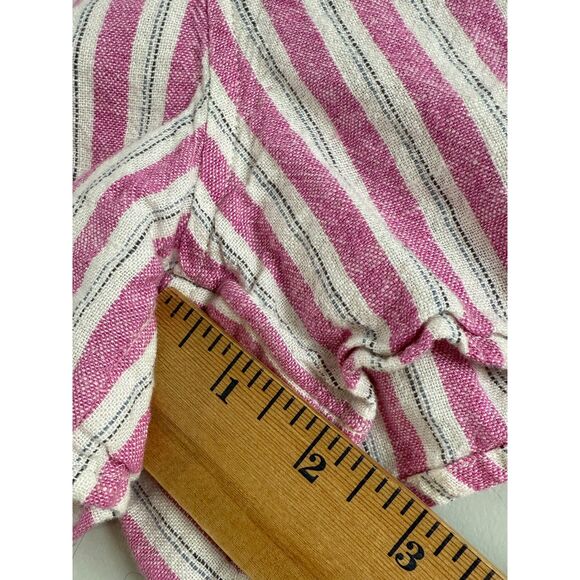 Universal Thread Linen Blend Pull On Short Pink White Stripe Women's L Large - Picture 9 of 11